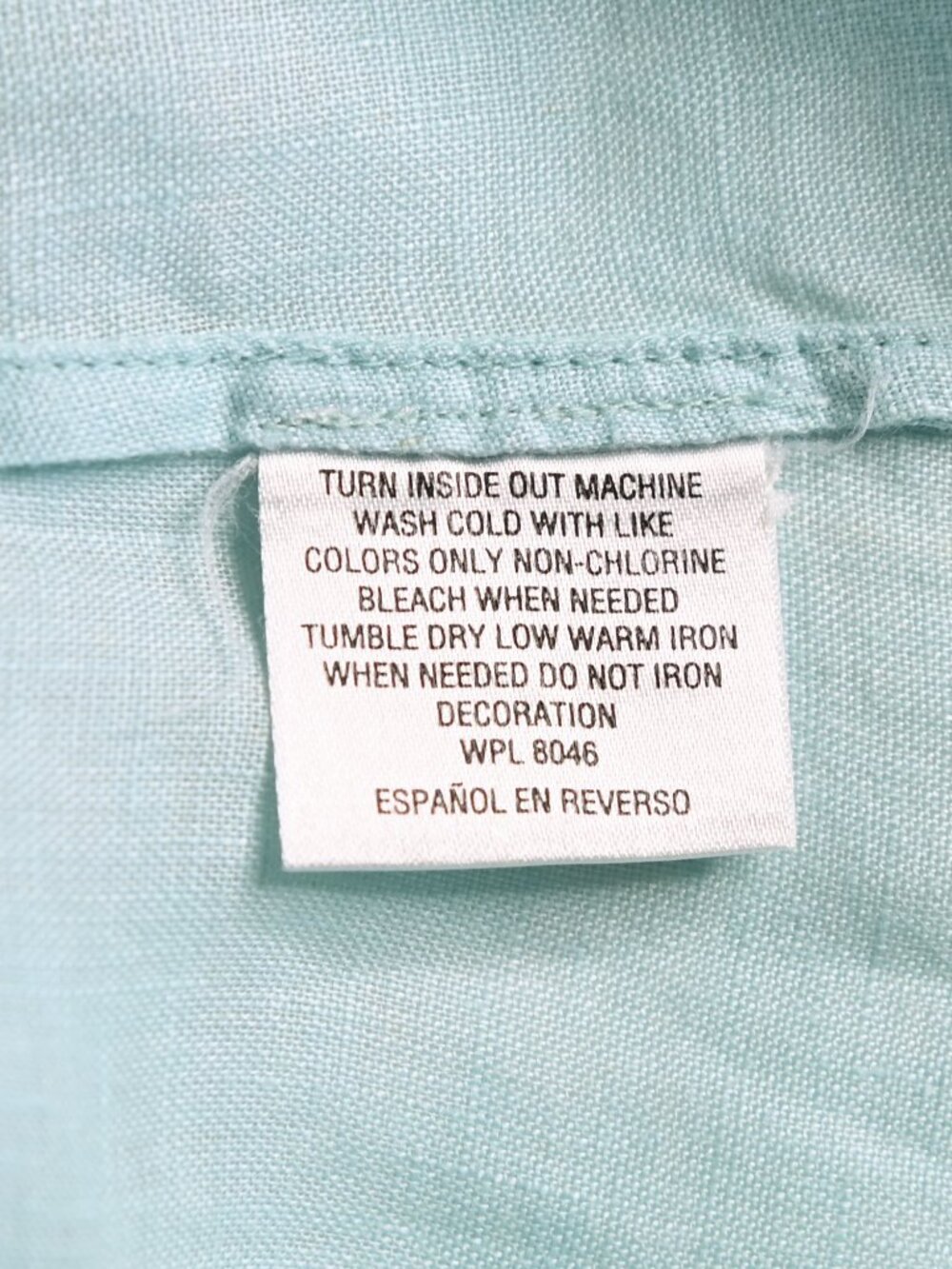 CHARTER CLUB Mint Green Embroidered Button Down Long Sleeve Blouse - Size Medium - Picture 8 of 9